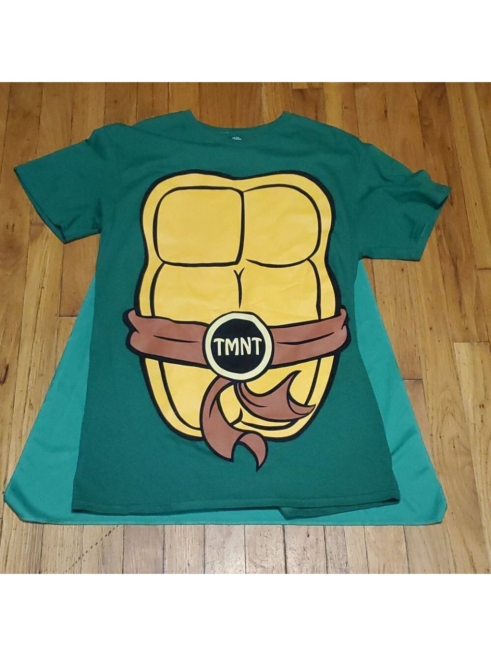 Men's TMNT teenage turtle costume shirt cape med